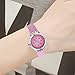 DOVODA Girl Watches Easy Reader Time Teacher Flowers Diamond Pink Leather Watch for Girls