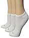 No Nonsense Women's Mesh No Show Liner Socks, Cushioned (9-12, White, 3-Pack)