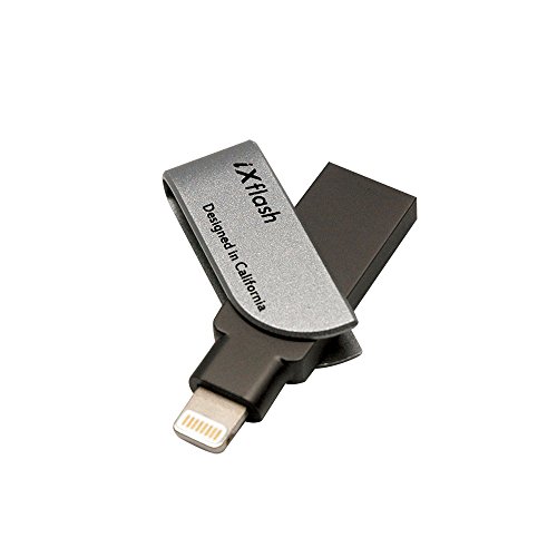 PiodataiXflash 256GB iPhone USB 3.0 Flash Drive Apple MFi Certified lightning Flash Memory iOS USB Jump Drive for iPhone iPad Mac PC External Storage Memory, Gray