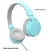MXditect On Ear Headphones with Mic Lightweight and Foldable Blue