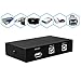 RIJER 1 to 2 USB Splitter, 2 Port USB 2.0 Selector Switch 2 PC Share 1 USB Device Like Printer Flash Driver Mouse Keyboard with USB-A Interface