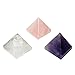 3 Chakra Pyramids - Black Velvet Bag - Rose Quartz, Quartz, Amethyst Rock Paradise COA