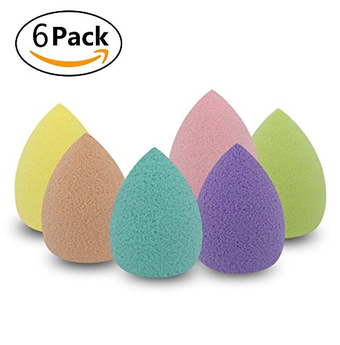 Colorful Latex MakeupÂ Sponge,Beauty Blender Foundation Essence Cosmetics CreamMake Up Sponges for Concealer & Pressed Powder Multi-Color 6 PACK