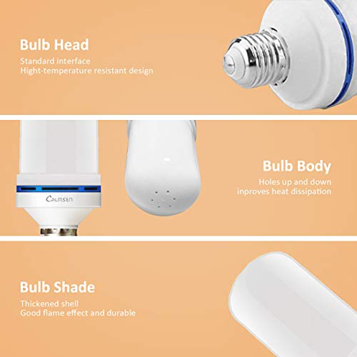 LED Flame Effect Light Bulbs, Calmsen E26 E27 Flickering Fire Light Bulbs with 4 Modes, 5W Flame Bulb for Christmas, Home Decor, Party, Restaurant, Outdoor - 2 Pack - Thumbnail 7