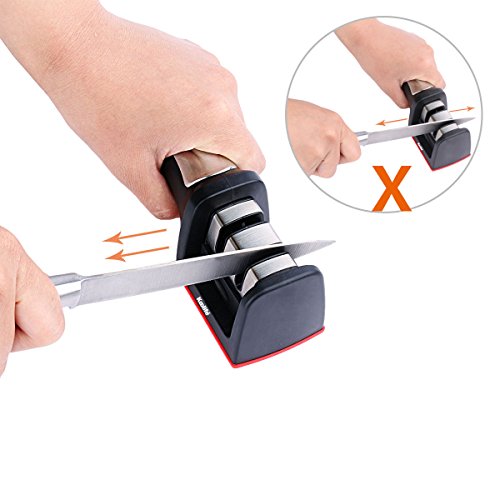 Koolife Knife Sharpener with 2 Stage Coarse & ExtraFine Sharpening