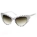 zeroUV - Polka Dot Cat Eye Womens Mod Fashion Super Cat Sunglasses (White-Black/Smoke Gradient)