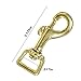 Craft County Brass Trigger Clip Swivel Snap Hooks – Packs of 2 – for Leathercrafts, Dog Leads, and Purses (1/2 Inch (Square))