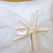 Remedios Satin and Organza Ivory Wedding Ring Pillow and Flower Girl Basket Set with Starfish