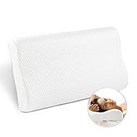 Fityou Contour Memory Foam Pillow for Sleeping,Ergonomic Cervica Orthopedic Pillow for Neck Pain,Neck Support for Back,Stomach,Side Sleepers,Soft Removable Wahable Pillowcase