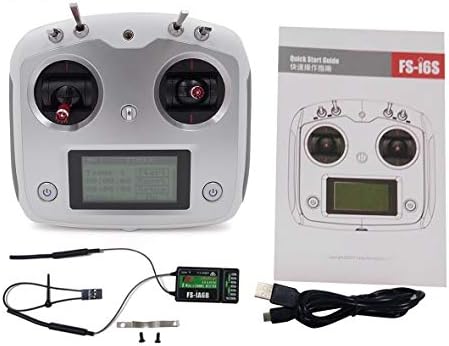 For Flysky 10CH 2.4G FS-i6S Transmitter Controller Set with FS-iA6B Receiver Left Hand RC Drone Quadcopter Accessories - Grey