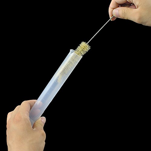 DEPEPE 5 Clear Plastic Graduated Cylinders Measure with 3 Plastic Beakers and 2 Test Tube Brushes