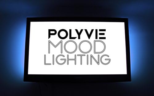 Bias Lighting USB Multi Color LED Strip Lights With Remote Control for HDTV by Polyvie. Dimmable RGB Light Strips with Strobe function. Reduce Eye Fatigue and Enhance Your Viewing Experience Now!