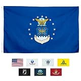 Front Line Flags Air Force Flag 3x5, Heavy Duty Embroidered & Double-Sided US Military Banner | for Inside/Outside Use | UV Protected, Long Lasting Nylon | Brass Grommets for Easy Display | USAF