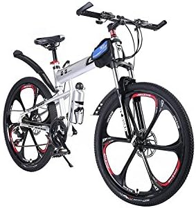 OPATER MTB Mountain Bike 26″ 24 Speed Sturdy Carbon Steel Frame Bike For Men and Women (Silver)