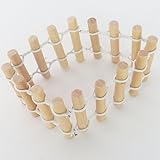 Wired Wood Picket Fence Aquarium Terrariums Miniature Garden Fairy Gardens Doll House Cake Topper Resin Decoration 2 Pcs Set Beige