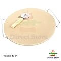 Direct store Parts DJ102 (13 inch) Round oven Ceramic Pizza Stone and Pizza Cutter, For Oven