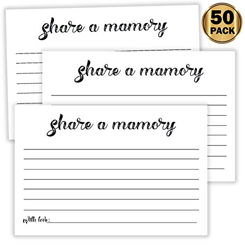 50 Share a Memory Cards, Going Away Party Decorations Funeral Guest Book for Celebration of Life Birthday Anniversary Memorial Funeral Graduation Bridal Shower Retirement, 4x6 Inch - Thumbnail 5