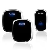Wireless Doorbell, ZetHot Waterproof Wireless Door Bell Chime Kit With 1000 feet Range, 36 Chimes, 4-Level Volume with Blue Light, No Batteries Required for Receivers