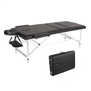 RICA-J Portable Massage Table Bed, 3 Fold 84in Aluminium Frame SPA Beauty Bed Adjustable Salon Spa Table with Carry Case