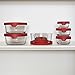 Anchor Hocking TrueSeal Glass Food Storage Containers with Airtight Lids, Cherry, 10-Piece Set
