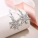 EVER FAITH Silver-Tone Austrian Crystal Winter Party Snowflake Pierced Hook Dangle Earrings Clear