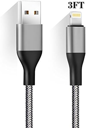 Lightning Cable, Everdigi 3FT Nylon Braided Sync Charger Compatible with X/8/8 plus/7/7 plus 6/6s/6 plus/6s plus,/5c/5s/5/ Se-Black&amp;White