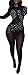 Farktop Women's Sexy See Through Shine Mesh Night Party Bodysuit Jumpsuit