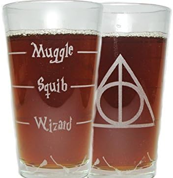 ハリー ポッターと死の秘宝part1マグル Squib ウィザード Obliviate Engraved Beer Pint Glass 16