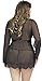 Women's Plus Size Lace Trim Sheer Robe with Thong Size 2XL