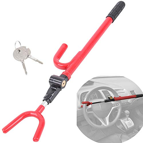 Honhill Stainless Steel Steering Wheel Lock Anti Theft Devices Security System Locks for Truck SUV Auto Van