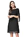 GRACE KARIN Women Casual 3/4 Sleeve Work Dress Loose Tunic Chiffon Dress Plus Size Black XXL
