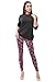 Bentibo Women's Fashion Floral Printed Spandex Leggings Skinny Pants Hot Pink M