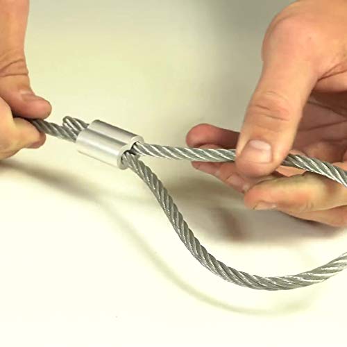 Aluminum Crimping Loop Sleeve for 1/16" Diameter Wire Rope and Cable (1/16" 200PCS)