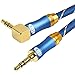 EMK 90 Degree Right Angle Aux Cable - [24K Gold-Plated,Sound Quality] Audio Stereo Male to Male Cable for Laptop, Tablets, MP3 Players,Car/Home Aux Stereo, Speaker or More(4FT/1.2M)