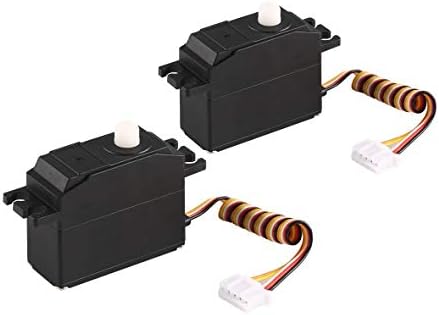Heaviesk 2pcs 25g Plastic Gear Servo 4.8-6V for 1/12 Wltoys 12428 12423 RC Car Truck Model Steering Part Accessories