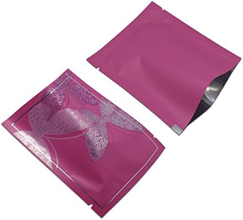 Beautiful Printed Butterfly Vacuum Aluminum Foil Heat Seal Food Storage Pack Mylar Sealing Poly Smell Proof Supplies Pouch Grocery Snack Powder Tea Package Bag (4.3x5.9 inch(11x15 cm), 1000 Pieces)