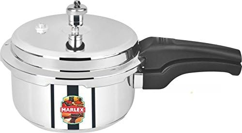 Marlex Romantica Outer Lid Stainless Steel Induction Base Pressure Cooker, Silver (3.4 Liters)