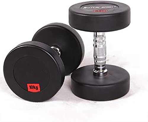 WSC Dumbbell, Round Head Rubber Dumbbell Combination, Environmentally Friendly and Tasteless, Electroplated Non-Slip Handle, A Variety of Weights (Size : 17.5KG)