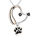 DAOCHONG Sterling Silver Forever Love Animal Heart Pendant Snowflake Necklace for Women Wife Daughter Loved One Graduation Gift, 18-24 Inches (Dog puppy paw)