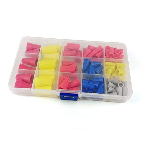 102PCS Electrical Wire Connectors Screw Terminals Set, Electrical Wire Screw Twist Connector Cap Assortment Set