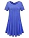 BELAROI Womens Comfy Swing Tunic Short Sleeve Solid T-Shirt Dress (3X, Blue)