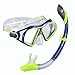 U.S. Divers Admiral 2 LX/Island Dry Adult Silicone Mask Combo, Neon Blue