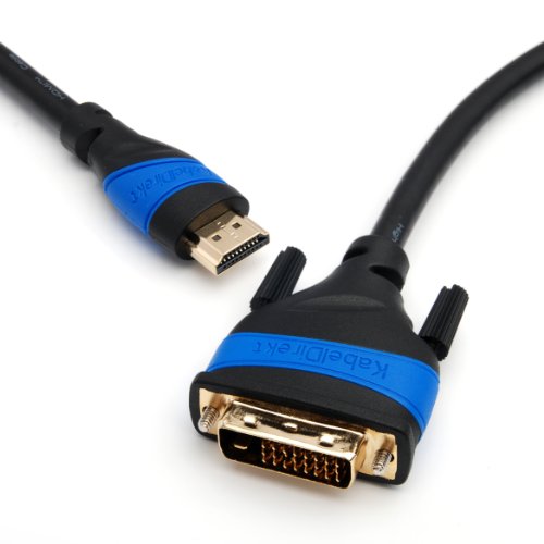 UPC 799422538542, KabelDirekt High Speed HDMI to DVI Cable - Digital Video Cable High Resolution (20 ft) Bi-directional DVI 24+1 to HDMI Adapter for Full HD 3D 1080p by KabelDirekt