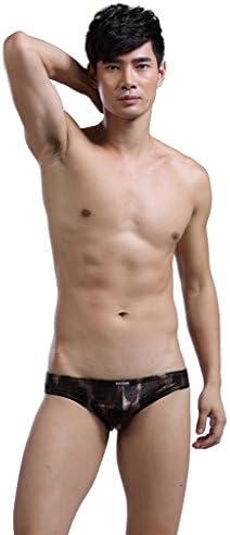 Dollod Mens Sexy Snake Male Thong Lingeries Briefs - Brown S