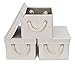 StorageWorks Storage Bins with Lids, Decorative Boxes with Soft Rope Handles, Mixing of Beige, White & Ivory, Medium, 3-Pack