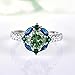 Psiroy 925 Sterling Silver Plated Green Amethyst Ring Flower Shaped Band Size 6