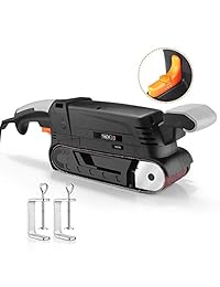 Sander para cinturón TACKLIFE de 7,5A 900 W con 13 diales, colector de polvo eficiente, abrazaderas de tornillo fijas, adaptadores de vacío PSFS2A