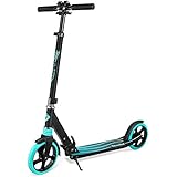 BELEEV V5 Scooters for Kids 8 Years and up, Foldable Kick Scooter 2 Wheel, Quick-Release Folding System, Shock Absorption Mechanism, Large 200mm Wheels Great Scooters for Adults and Teens (Aqua)
