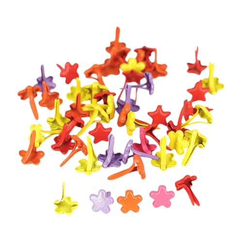 Colorful Split Pins 100Pcs Metal Brads Paper Fasteners Round Brads Flower Brads Heart Brads Scrapbooking Brads Split Pin