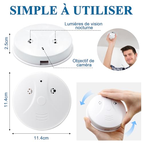 Nisanmoon WiFi 2.4 and 5G Hidden Camera, WiFi Spy Camera Smoke Detector, Mini Spy Camera HD 1080P Hidden Spy Camera with Night Vision and Motion Detection for Home Security